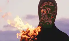 Circuit board mask with fire hand