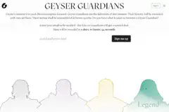 Geyser Guardians website explosion animation