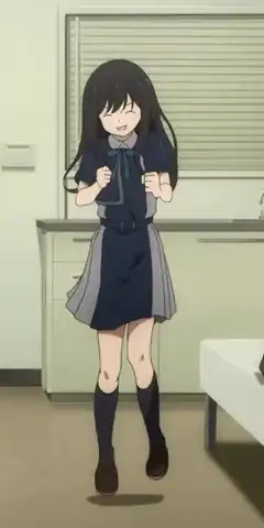 anime girl excited jumping