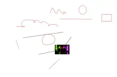 Stick figure with tiny club scene