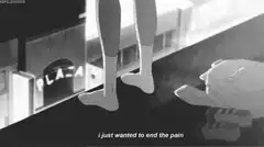 anime girl jumps off building