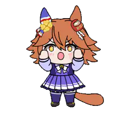 Chibi cat girl with party hat