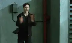 Neo dodging bullets in The Matrix