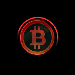 Red Bitcoin Coin with Lightning