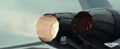 Jet engine afterburners ignite