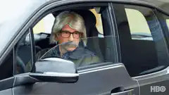 Karl Pilkington in a car