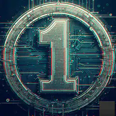Futuristic Circuit Board Countdown Number One