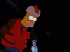 Homer finds frozen man in cave