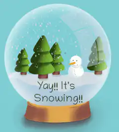 Snow globe with snowman and trees