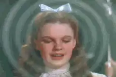Dorothy Gale falling with ruby slippers