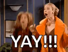 Woman yelling YAY