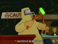 Homer blowing a whistle