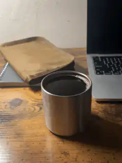 steam rising from coffee cup