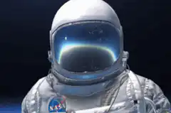 Astronaut dancing in space