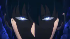 Glowing blue eyes anime character