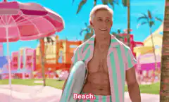 Ryan Gosling as Ken on the Beach