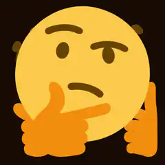 Thinking emoji with hands on chin