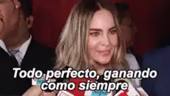 Sofia Vergara smiling with Spanish caption