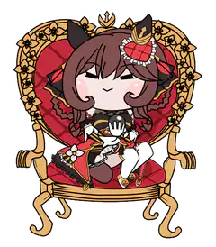 Chibi Eula sitting on throne