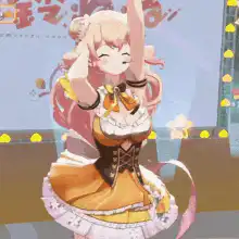 anime girl dancing on stage