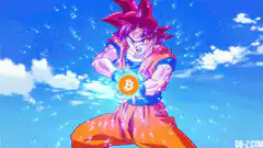 Goku charging Bitcoin Kamehameha
