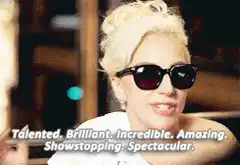 Lady Gaga talking with captions