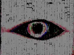 glitchy eye with static