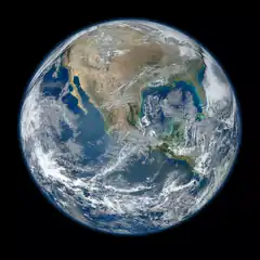 Earth from space showing North America