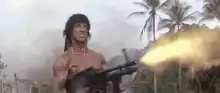 Rambo firing a machine gun