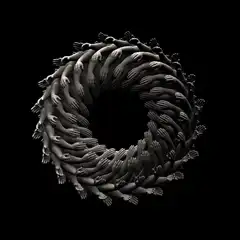 3d spiral of reaching hands