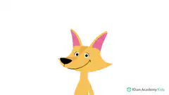 Happy cartoon fox celebrating
