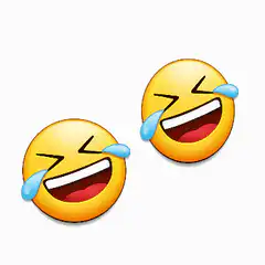 Two laughing crying emojis