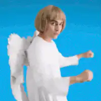 Angel doing a fighting dance
