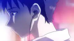 Shinji Ikari listening to music