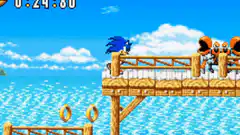 Sonic the Hedgehog defeats Crabmeat