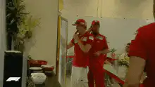 F1 drivers eating chocolate