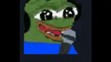 Pepe singing into microphone