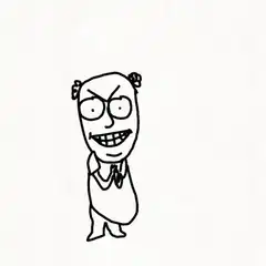 evil grinning cartoon character