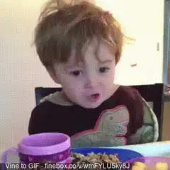 Toddler screaming then satisfied