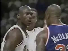 Michael Jordan and Dennis Rodman arguing