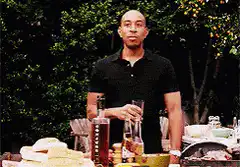 Man coughing at barbecue