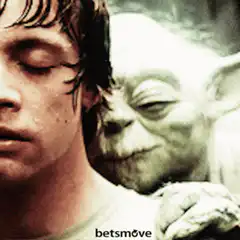 Yoda comforting Luke Skywalker