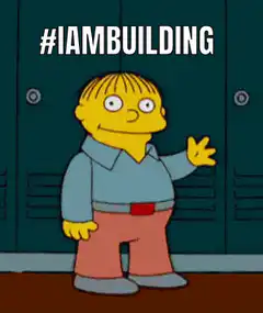 Ralph Wiggman waving with #IAMBUILDING
