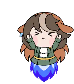 Chibi character with rocket boots