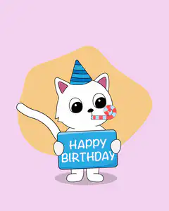 Happy Birthday Cat Animation