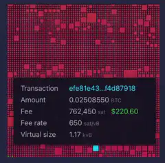 Bitcoin transaction fee details