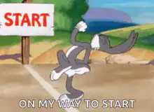 Sylvester running to start line