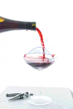 red wine poured into glass