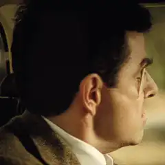 Mr. Bean with toothpicks on nose