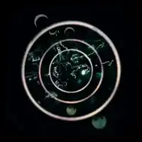 Spinning green cosmic vortex with rings